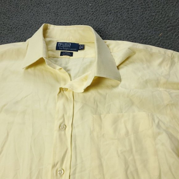 Polo Ralph Lauren Button Shirt Mens 16.5 32/33 Sleeve Yellow - Picture 2 of 6